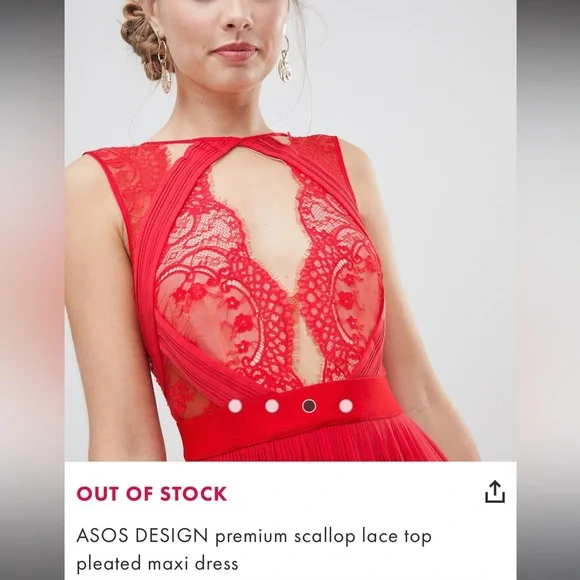 ASOS EMERALD GREEN Pleated with lace top Halter Gown US SIZE 2 - Picture 11 of 12